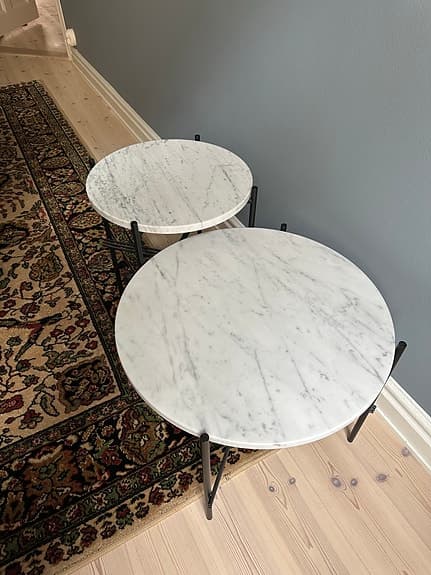 Soffbord satsbord vit marmor GUBI TS