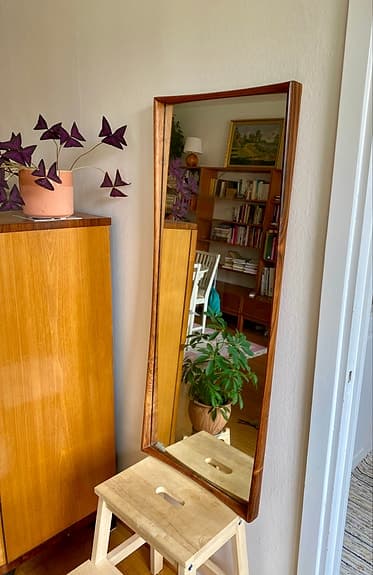 Vintage teak-spegel Ateljé Glas & Trä, Hovmantorp (1960–70-tal) Retro