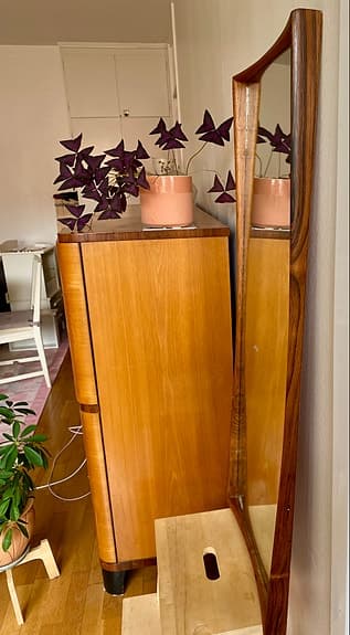 Vintage teak-spegel Ateljé Glas & Trä, Hovmantorp (1960–70-tal) Retro
