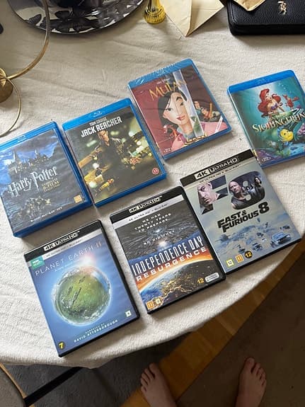 Film-paket 7st Blu-ray 4K UHD – Disney 2st oöppnade + Harry Potter box 450kr
