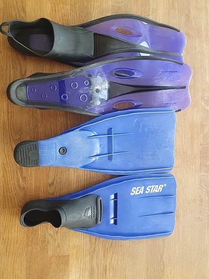 Simfenor stl 29–31 blå och 32-34 lila