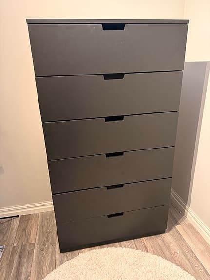 Nordli byrå svart 6 lådor