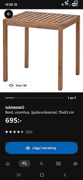 mindre trädgårdsbord i bra skick