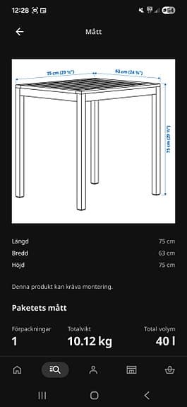 mindre trädgårdsbord i bra skick