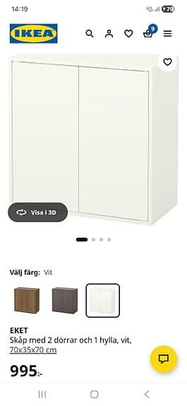 Eket skåp med träben