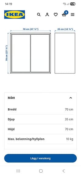 Eket skåp med träben