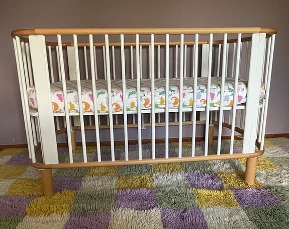 Flexa, spjälsäng/barnsäng Baby 70x140, vit/natur