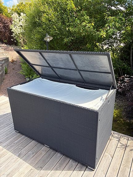 Stor dynbox i gråsvart konstrotting (160x82 cm)