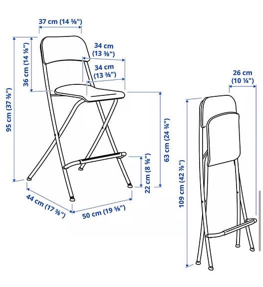 3 Folding bar chairs