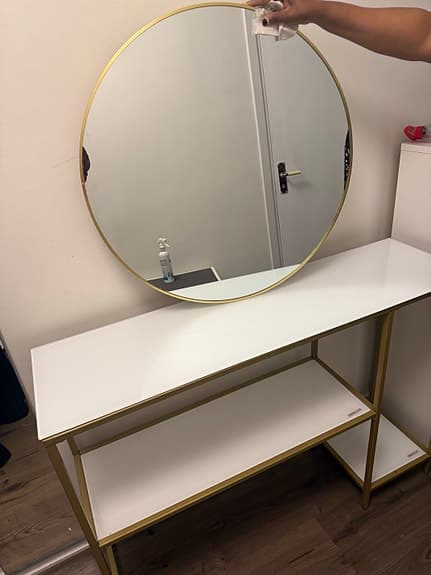 IKEA spegel med konsolbord vit/guld