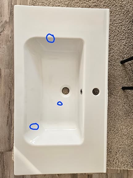 INR Vit tvättställ/handfat i porslin för badrum