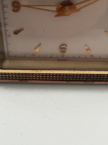 Vintage Cyma Amic Swiss Alarmklocka – Mekanisk 10 Jewels, Fungerande