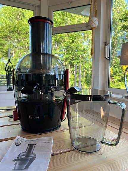 Philips juicepress/råsaftcentrifug svart med kanna