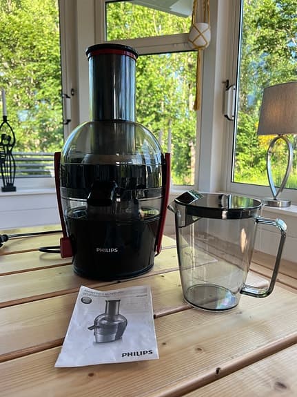 Philips juicepress/råsaftcentrifug svart med kanna