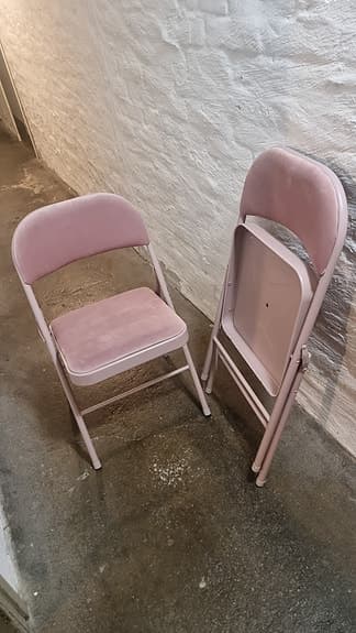 Hopfällbara stolar sammet och högre barstolar