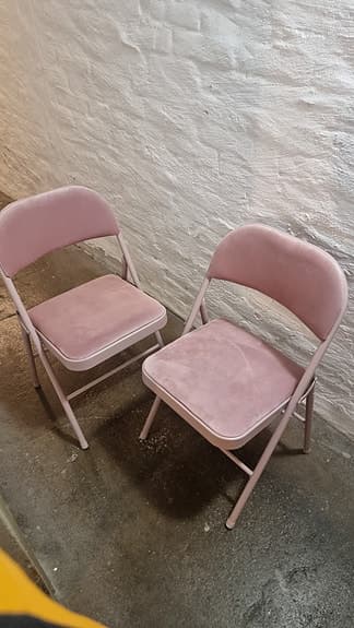 Hopfällbara stolar sammet och högre barstolar