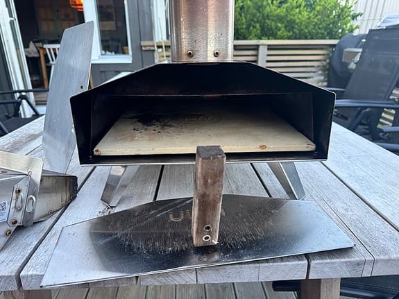 Uuni 3 pizzaugn i rostfritt stål med skorsten