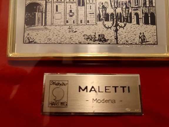 Italiensk silvergravyr MALETTI Modena – silver 925/800 – vintage