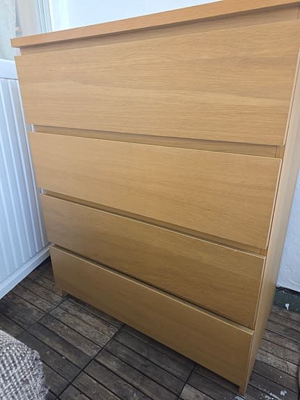 Malm Byrå Ek 4 lådor
