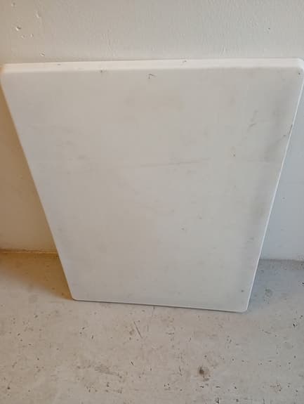 Vitt hopfällbart bord med metallstativ 79 X 59 CM