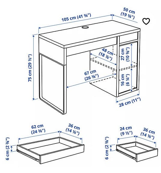 Skrivbord MICKE från  IKEA