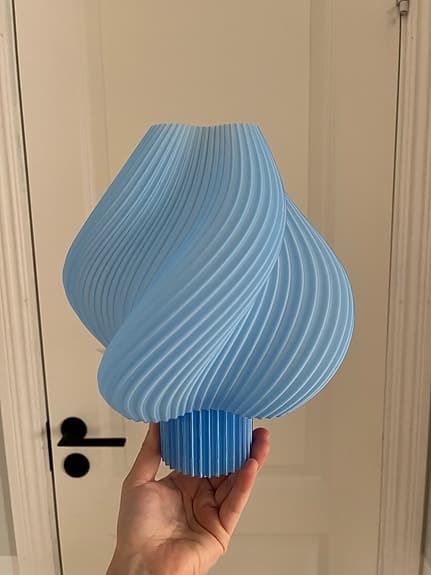 Härlig ljusare blå lampskärm + bas