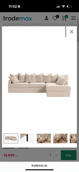 Soffa - Menard 4-sits Högervänd L