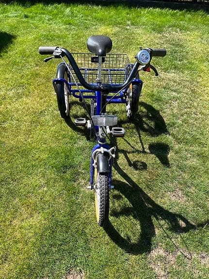Skeppshult treväxlad trehjuling cykel 16" blå