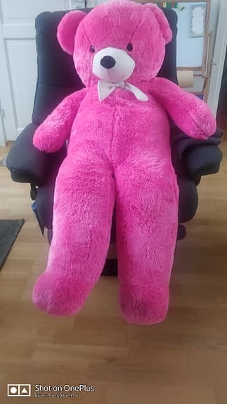 🧸 KÄMPASTOR & fluffig rosa jättenalle (ca 140-150 cm) - Nyskick!