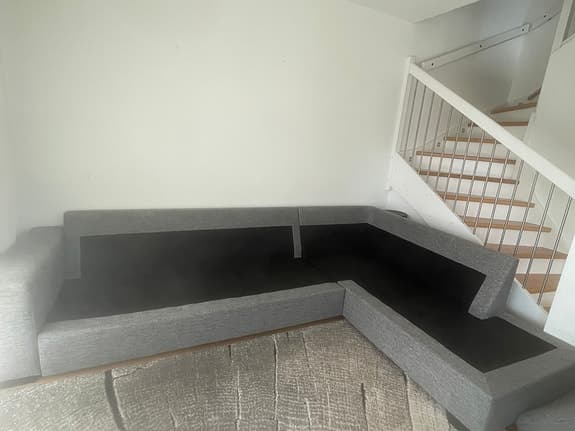 Mio hörnsoffa grå med nackstöd