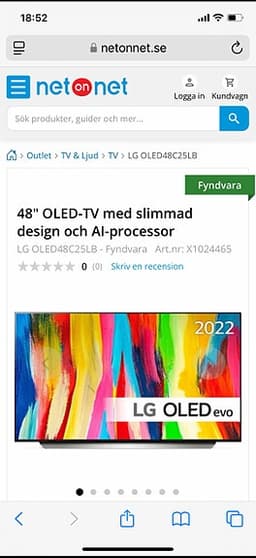 LG 48" OLED-TV med soundbar