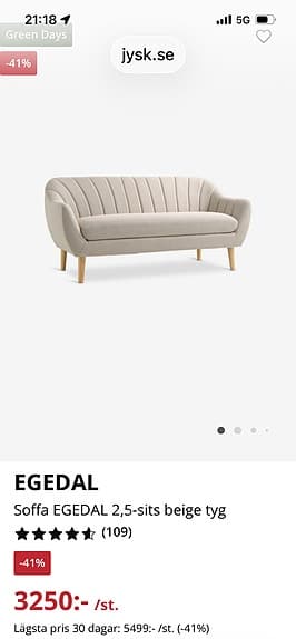 2,5 sitts soffa