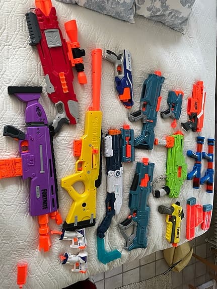 Nerf leksaksvapen samling