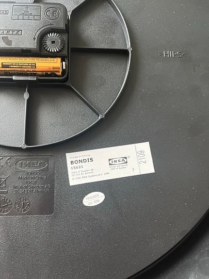 IKEA Bondis väggklocka svart