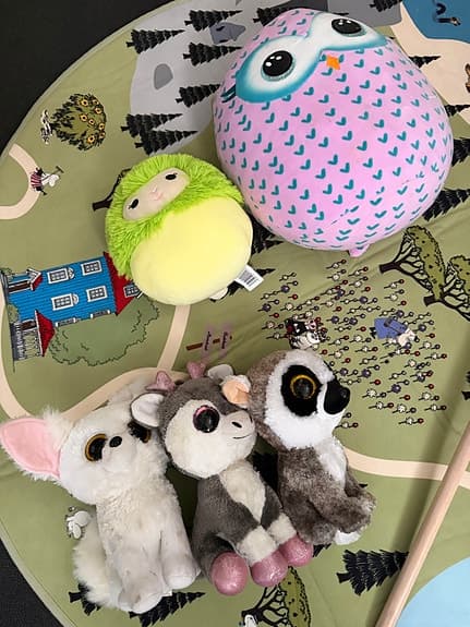 Mumin Pippi Squishmallow filt och leksaker mjukisdjur paket