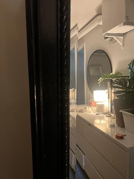 IKEA stor svart spegel med ram