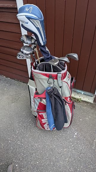 Damset Ping med bag och klubbor