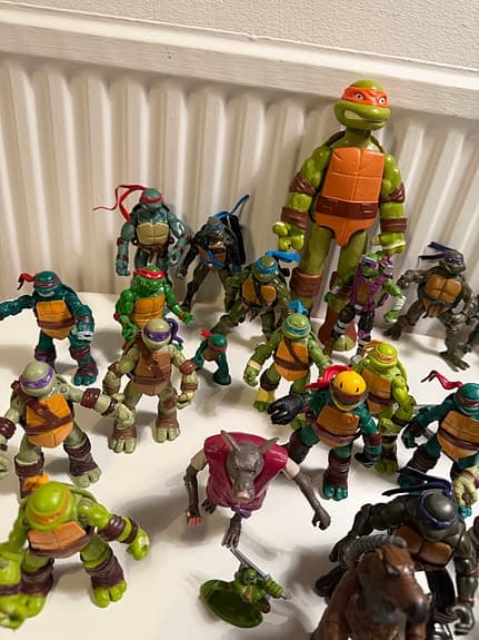 Vintage TMNT Playmates Figurlot 26 delar – motorcykel & robotdogs