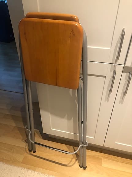 Hopfällbar barstol trä och metall
