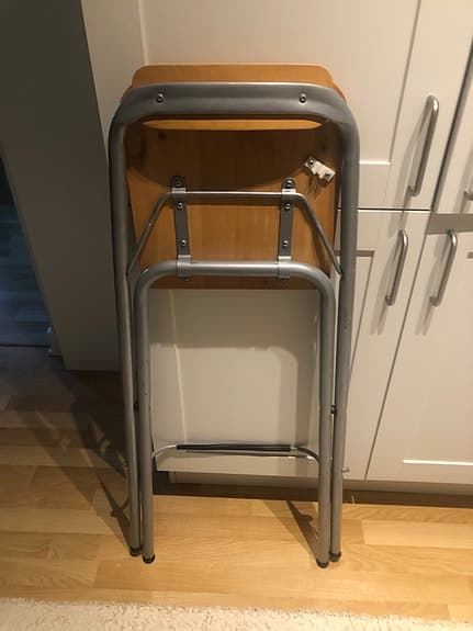 Hopfällbar barstol trä och metall
