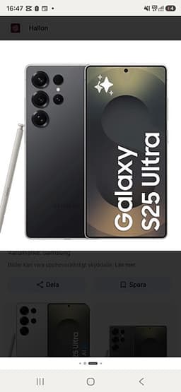 Samsung Galaxy S25 Ultra mobil 256 GB svart
