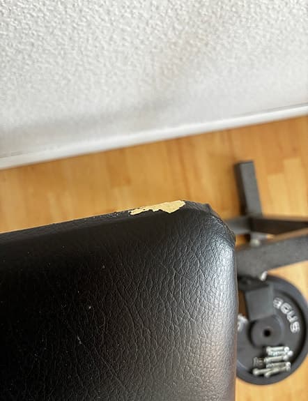 Träningsbänk med skivstång och vikter