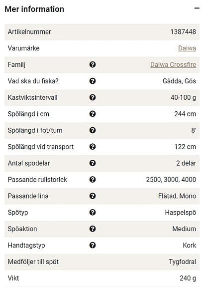 Daiwa Crossfire 2-delat haspelspö 8'0" 40-100 g - HELT NYTT