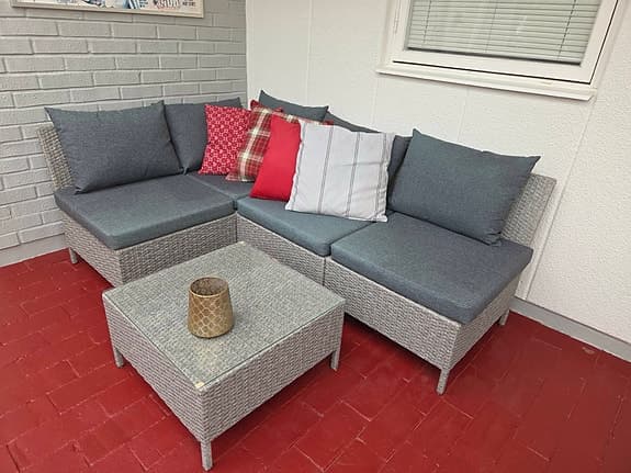 Loungesoffa Grå konstrotting