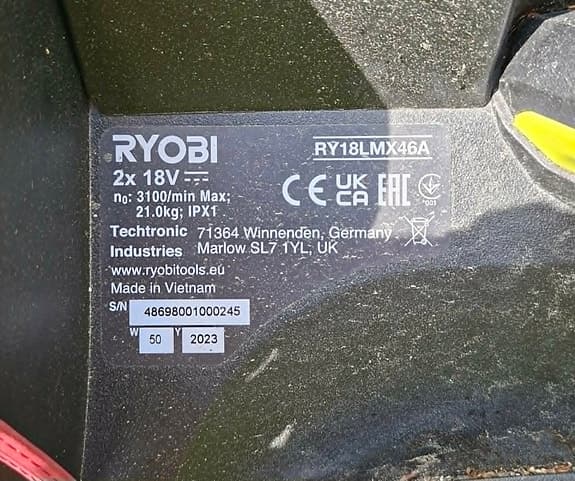Ryobi batteridriven gräsklippare