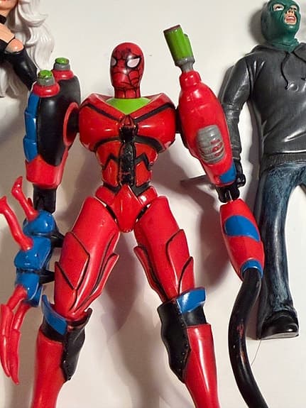 Spider-Man figur lot med motorcykel, Black Cat och skurkar – Marvel