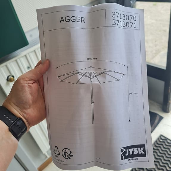 JYSK AGGER parasoll 300 cm