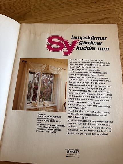 Sy lampskärmar gardiner kuddar mm – mönsterhäftet
