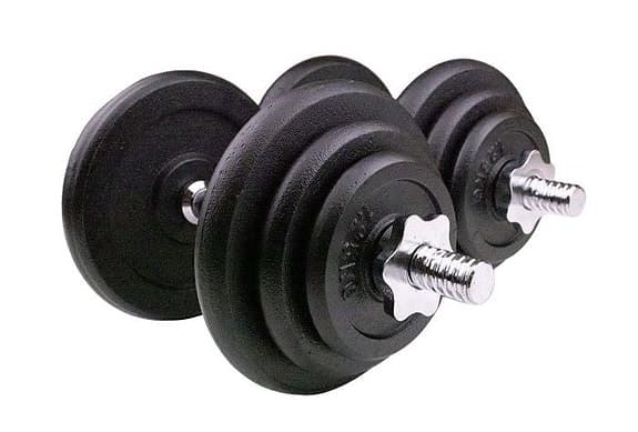 Hantelset med justerbara vikter (2x 29,5kg järn)