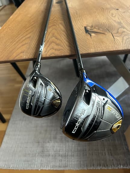 Cobra F7 golfklubbor driver och fairwaywood blå/svart